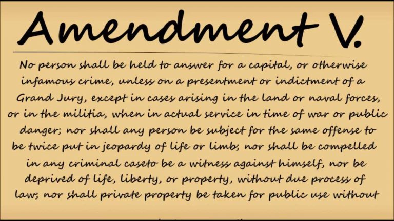 bill of rights 5th amendment